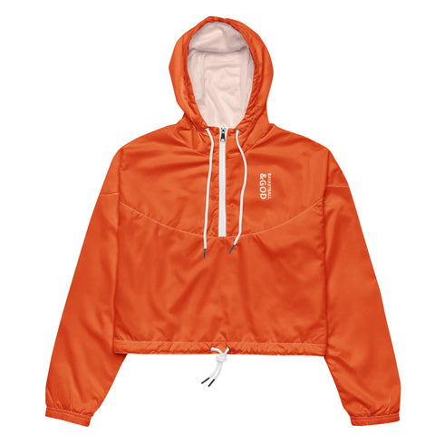 Basketball &God Vertical Outrageous Women’S Crop Windbreaker